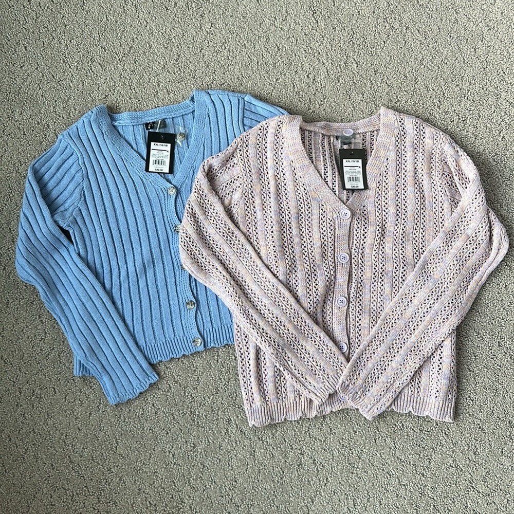 Art Class Cardigan Bundle V-Neck Pointelle Sweater Set Girl XXL (16/18) NW